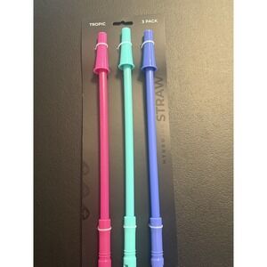 HydroJug Replacement Straws - Tropic - Silicone Tip - Pack Of 3 - New